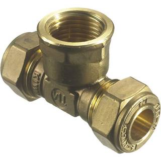T-stykke 1/2" x 12 mm klemring messing