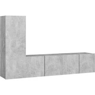 Tv-Skabssæt 3 Dele Konstrueret Træ - 3 / 60 cm / Betongrå
