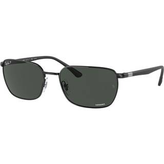 Ray - Ban Unisex RB3684CH CHROMANCE 002/K8 Solbriller Metal Sort Grå Geometrisk Polariseret