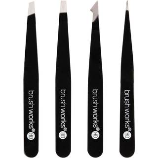 Brushworks HD Combination Tweezer Set Pink 4pcs