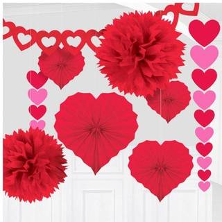 Amscan r?dmende Valentinsdag Paper Party Decorating Kit (pakke med 9) R?d en st?rrelse