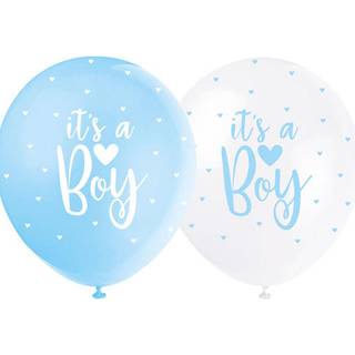 It´s a Boy balloner 5 stk. - Lyseblå og hvid
