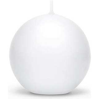 10 stk Kuglelys 6 cm - Hvid - Brændetid: 8 timer