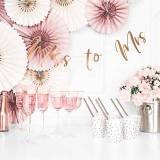 1 stk. Banner "Miss to Mrs" Rose Guld 18x76 cm – Perfekt highlight til polterabenden