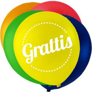 "Grattis" Balloner - 10 stk.