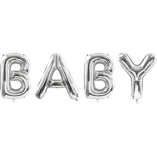 Folieballon Baby Sølv 103" - Let at Puste Op med Automatisk Lukkesystem