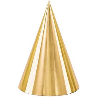 6 stk. Metalliske guld partyhatte