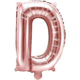 1 stk. Folieballon Bogstav D rose guld 35 cm - Perfekt til festlig dekoration