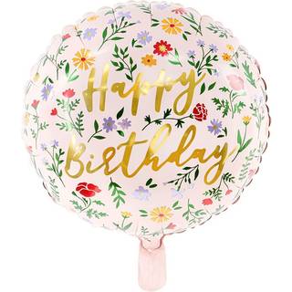 1 stk. Folieballon Happy Birthday Pink 45 cm – Holder festen svævende i uger!