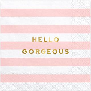 20 stk. Hello Gorgeous, lyserød frokostservietter