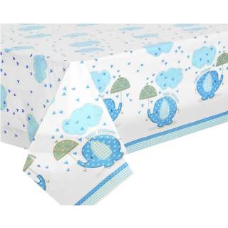Baby shower plastikdug - Blue Floral Elephant
