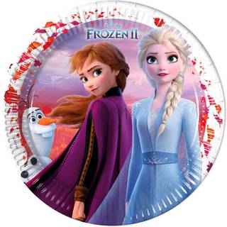 8 stk. Frozen® 2 Paptallerkener 23 cm – Magisk borddækning til børnefesten