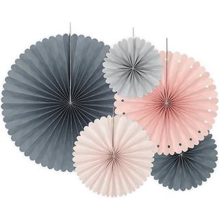 5 stk. Papirrosetter i Pastelfarver 14-38 cm – Skab en elegant feststemning