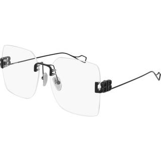 Balenciaga Kvinde BB0113O 001 Optiske stel Metal Sort Transparent Firkantet