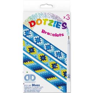 Diamond Dotz Armbånd 3 stk, Blå Blues