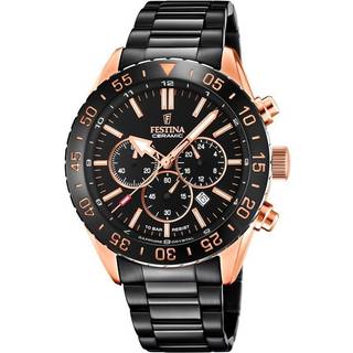 Festina F20578-1 Ceramic Sort/Stål Ø44 mm