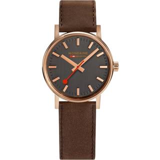 Mondaine EVO2 Quartz Grey Dial Brown Leather Strap Ladies Watch MSE.30180.LG