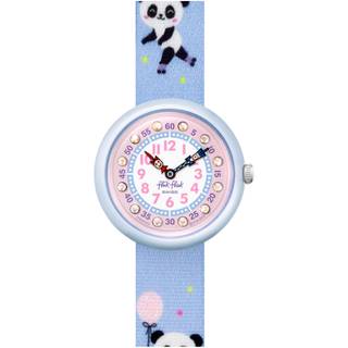 Flik Flak City of Life Pandi Panda Quartz Movement Pink Dial Textile Bracelet Kids Watch FBNP163