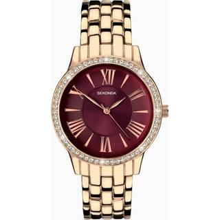 Sekonda Hero Quartz Red Dial Bronze Stainless Steel Ladies Watch 40290