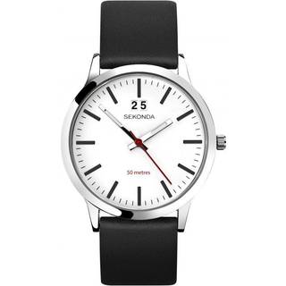 Sekonda 1939 Nordic Stainless Steel Black Leather Strap Watch - W31305
