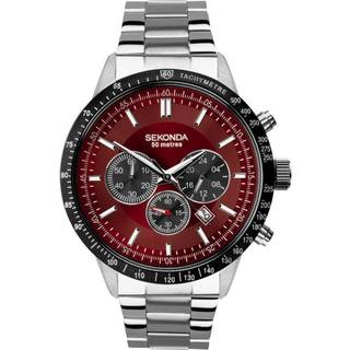 Sekonda 1914 Velocity Stainless Steel Red Dial Bracelet Watch - W31235