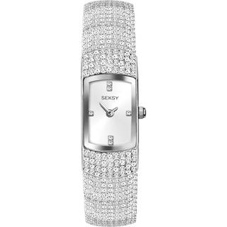 Seksy Dress Quartz Silver Dial Two Tone PVD Brass Bracelet Ladies Watch 2734