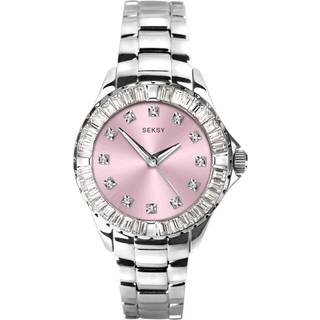 Seksy Classic Quartz Pink Dial Stainless Steel Bracelet Ladies Watch 2947