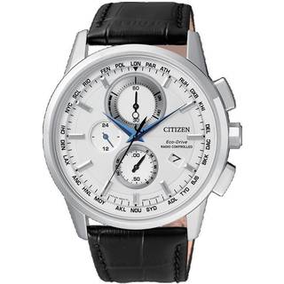 Citizen AT8110-11A Radio Controlled Hvid/Læder Ø43 mm