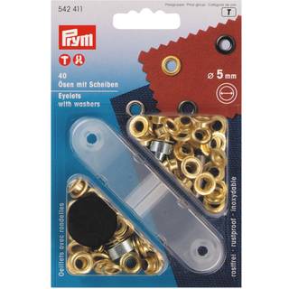 Ösen mit Scheiben gold 5mm 40 Stück - Gold