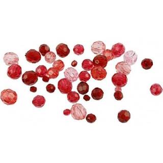 Facetperler Rød Harmoni, 4-12 mm, 250g