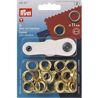 Ösen mit Scheiben gold 11mm 15 Stück - Gold