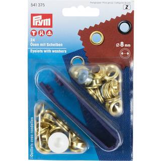 Ösen mit Scheiben gold 8mm 24 Stück - Gold
