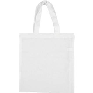 Stilfuld hvid mulepose i 100% bomuld, 28x30 cm