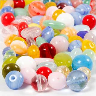 Assorterede Glasperler til Smykkefremstilling, 60g