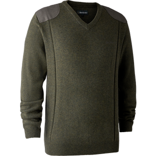 Deerhunter Sheffield Strik med V-hals - Herre - Green melange