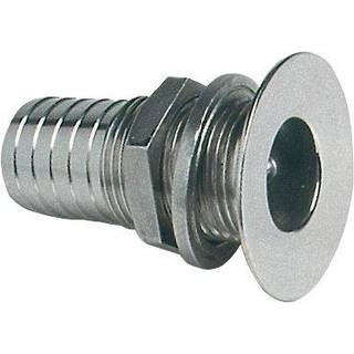 Skroggennemføring til slange 1852-Marine, rustfrit stål, lige, forsænket, 3/4" G (BSP) til 25 mm (1") slange, sølv