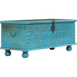 opbevaringskiste 100x40x41 cm massivt mangotræ blå