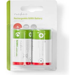 Nedis Genopladelige Ni-MH batteri D | 1.2 V DC | 4000 mAh | Forudladet | 2-Pakke | HR20