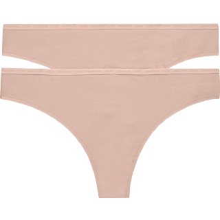 Calvin Klein 2-pak One Cotton Stretch Plus Thong - Beige - X-Large