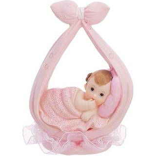 1 stk. charmerende pigefigur med pink halstørklæ, højde 11 cm, håndmalet og detaljeret design