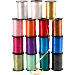 Gavebånd 10 mm - Assorterede Farver, 15 ruller á 250 m