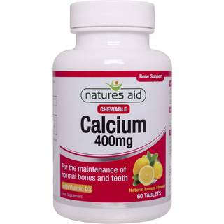 Natures Aid - Tyggevenlig Calcium 400 mg + Vitamin D, 60 tabletter