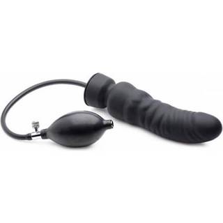 Master Series Dick-Spand Inflatable Silicone Dildo Black