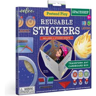 EeBoo: Foregive Play Spaceship Genanvendelige klisterm?rker inkluderer 4 klisterm?rker omdanner enhver papkasse til foregive rumskibe i alderen 3