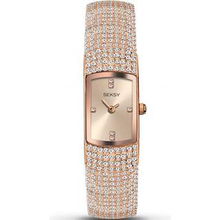 Seksy Dress Quartz Rose Gold Dial Rose Gold PVD Brass Bracelet Ladies Watch 2374