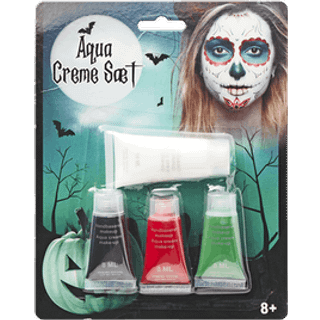 Halloween vandbaseret make-up med 4 farver