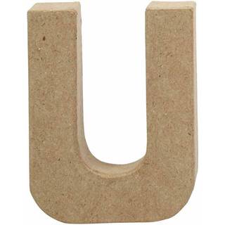 Håndlavet Bogstav U i Papmaché - 10 cm
