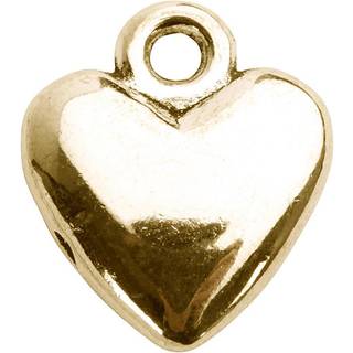 Forgyldte hjertevedhæng 13x15 mm - 10 stk.