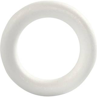 Elegant Hvid Styropor Malkekrans 17 cm - 1 stk.