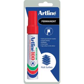Marker 100 rød 1-Blister, Artline EK-100-C1 red, 6stk